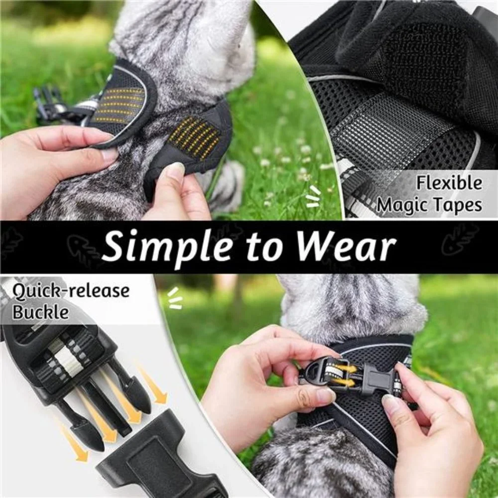 Cat Harness and Leash Set for Walking Escape Proof, Adjustable Soft Kittens Vest
